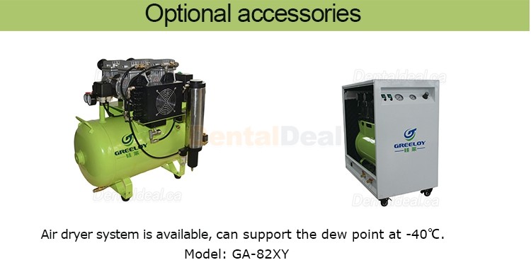 Greeloy&reg; GA-82X 1600W/2HP Silent Dental Oilless Air Compressor with Silent Cabinet